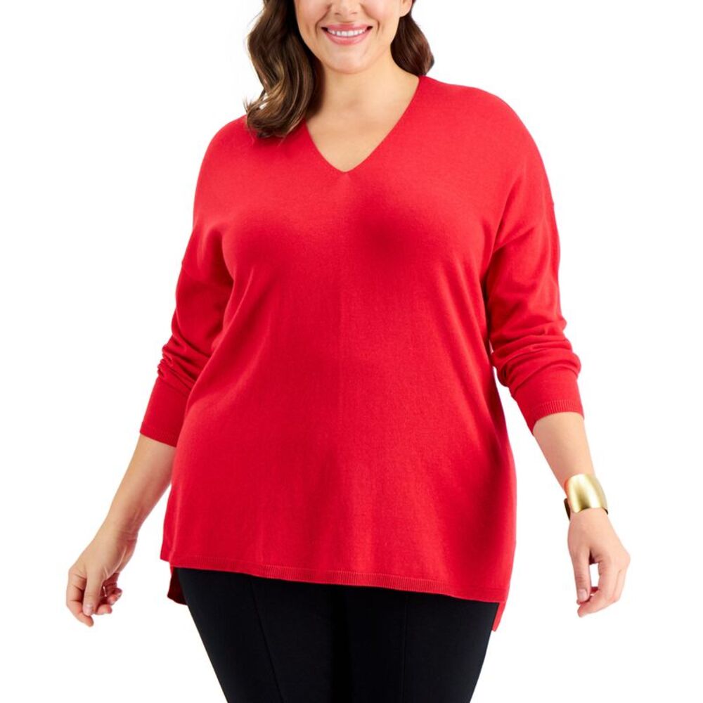 INC International Concepts Plus Size V-Neck Sweater